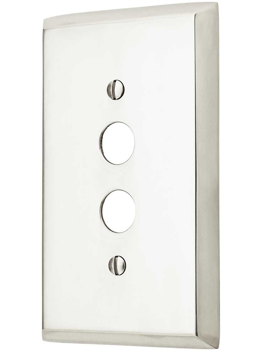 Traditional Single Gang Push Button Switch Plate In Brass